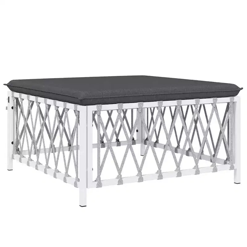 vidaXL Salon de jardin 10 pièces canapé d'angle de jardin avec coussins en acier