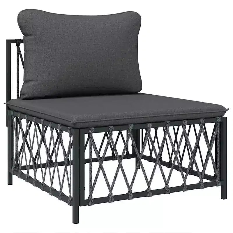 vidaXL Salon de jardin 10 pièces canapé d'angle de jardin avec coussins en acier