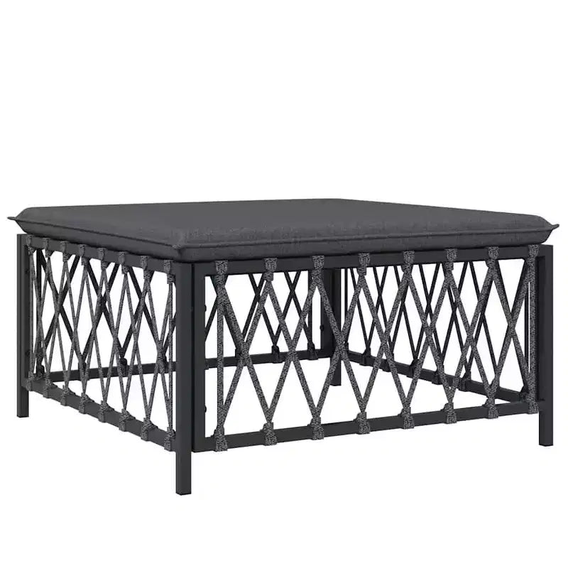 vidaXL Salon de jardin 10 pièces canapé d'angle de jardin avec coussins en acier