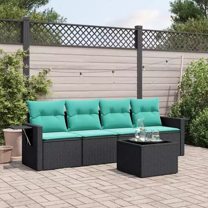 vidaXL Ensemble de canapés de jardin 5 pcs avec coussins en résine tressée