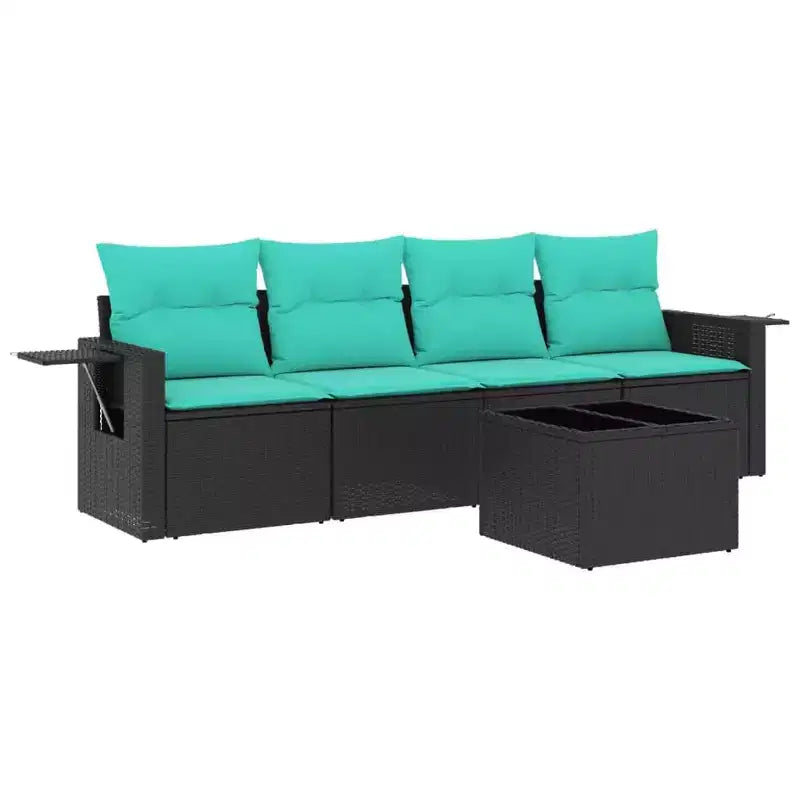 vidaXL Ensemble de canapés de jardin 5 pcs avec coussins en résine tressée