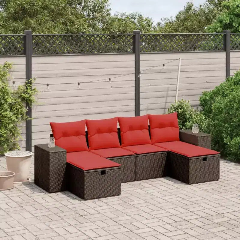 vidaXL Salon de jardin 6 pièces avec coussins en résine tressée, plusieurs couleurs et modèles