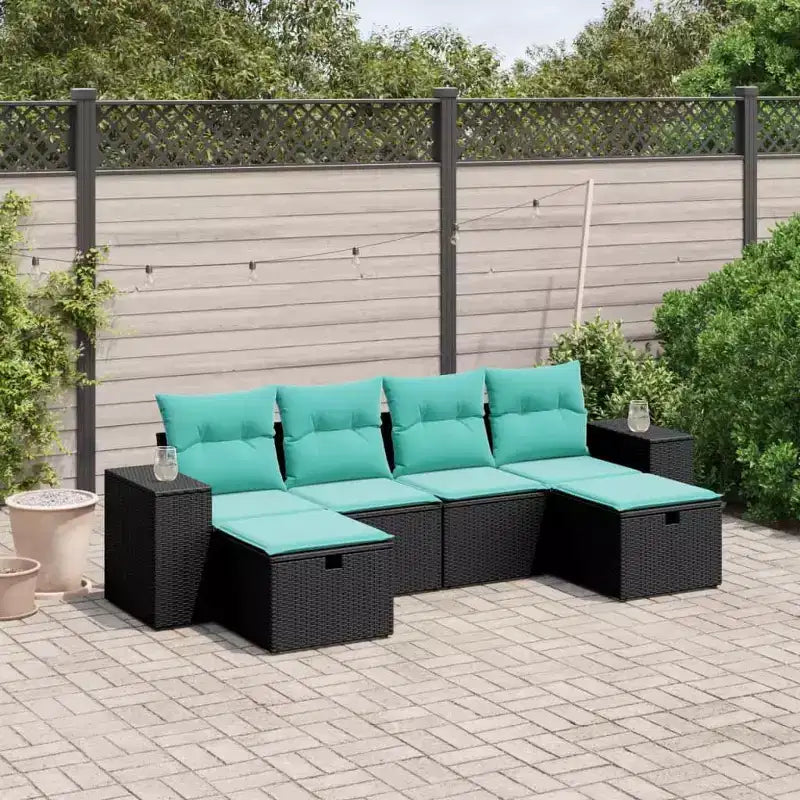 vidaXL Salon de jardin 6 pièces avec coussins en résine tressée, plusieurs couleurs et modèles