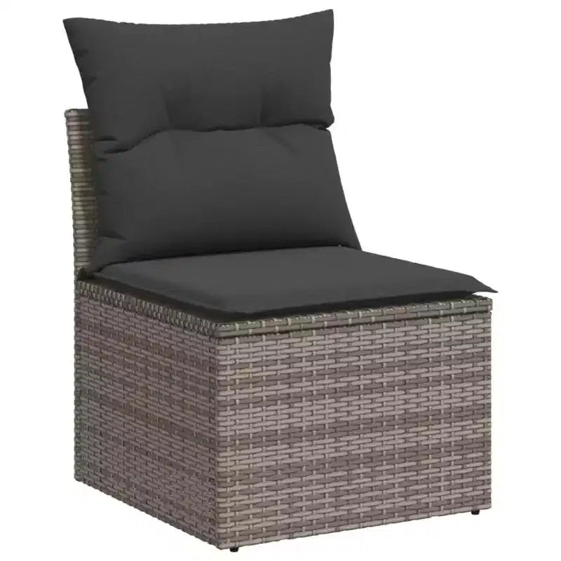 vidaXL Salon de jardin 6 pièces avec coussins, en résine tressée, modulable, table réglable, plusieurs couleurs