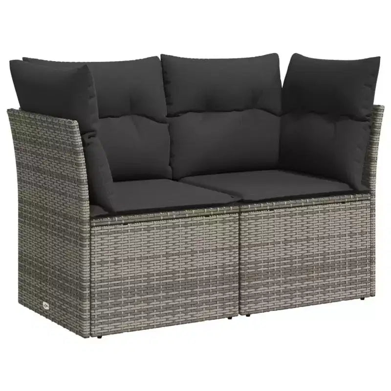 vidaXL Salon de jardin 6 pièces avec coussins, en résine tressée, modulable, table réglable, plusieurs couleurs