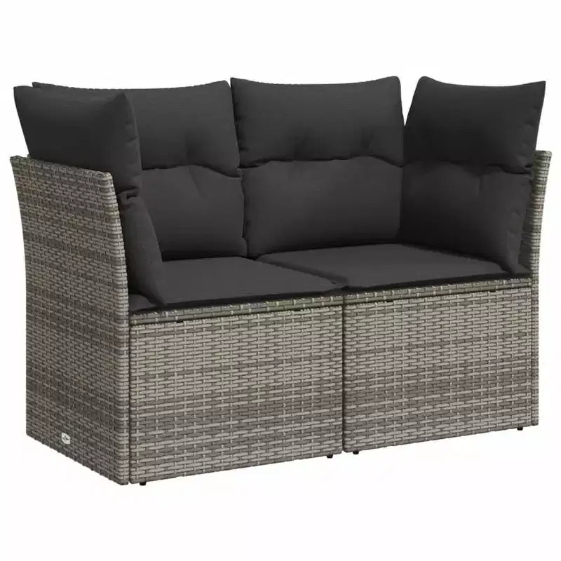 vidaXL Salon de jardin 6 pièces avec coussins, en résine tressée, modulable, table réglable, plusieurs couleurs