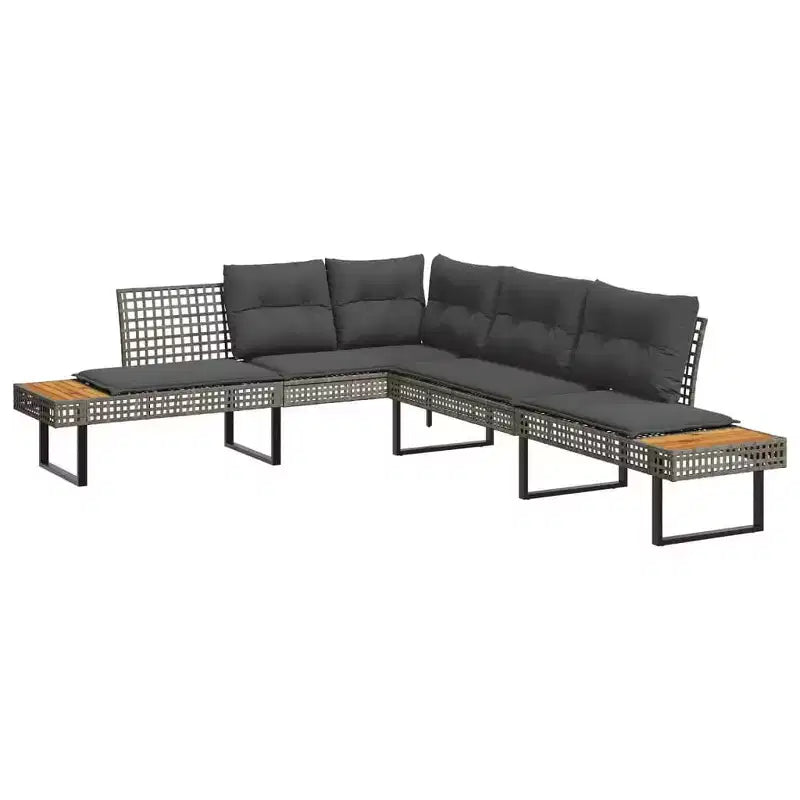 vidaXL Ensemble de canapés de jardin 2 pièces avec coussins en poly rotin et verre