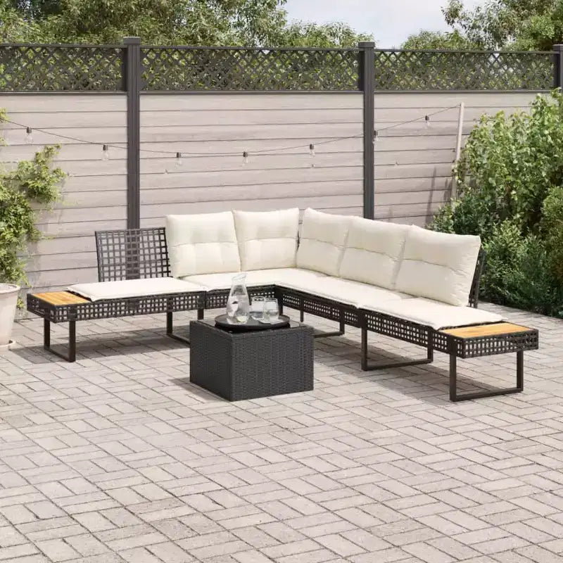 vidaXL Ensemble de canapés de jardin 2 pièces avec coussins en poly rotin et verre