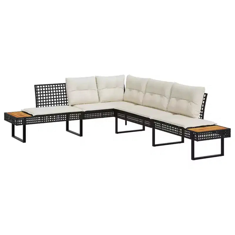 vidaXL Ensemble de canapés de jardin 2 pièces avec coussins en poly rotin et verre