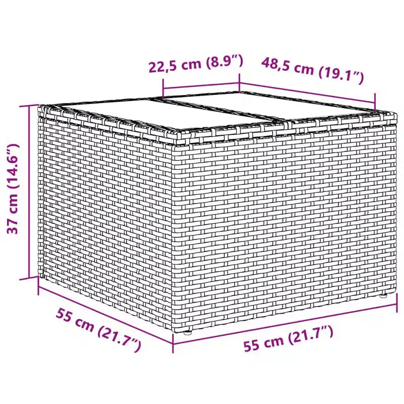 vidaXL Ensemble de canapés de jardin 2 pièces avec coussins en poly rotin et verre