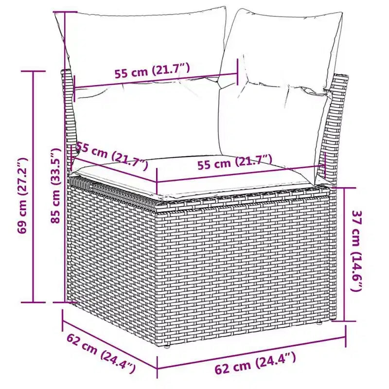 vidaXL Ensemble de canapés de jardin 10 pièces avec coussins en rotin synthétique gris (États-Unis seulement)