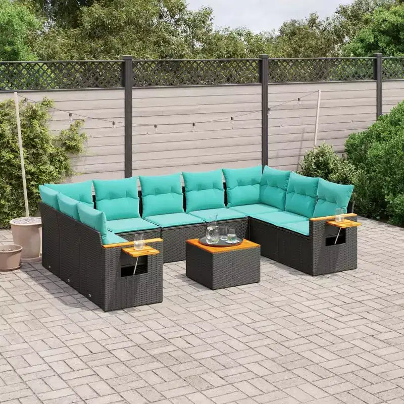 vidaXL Ensemble de canapés de jardin 10 pièces avec coussins en rotin synthétique gris (États-Unis seulement)