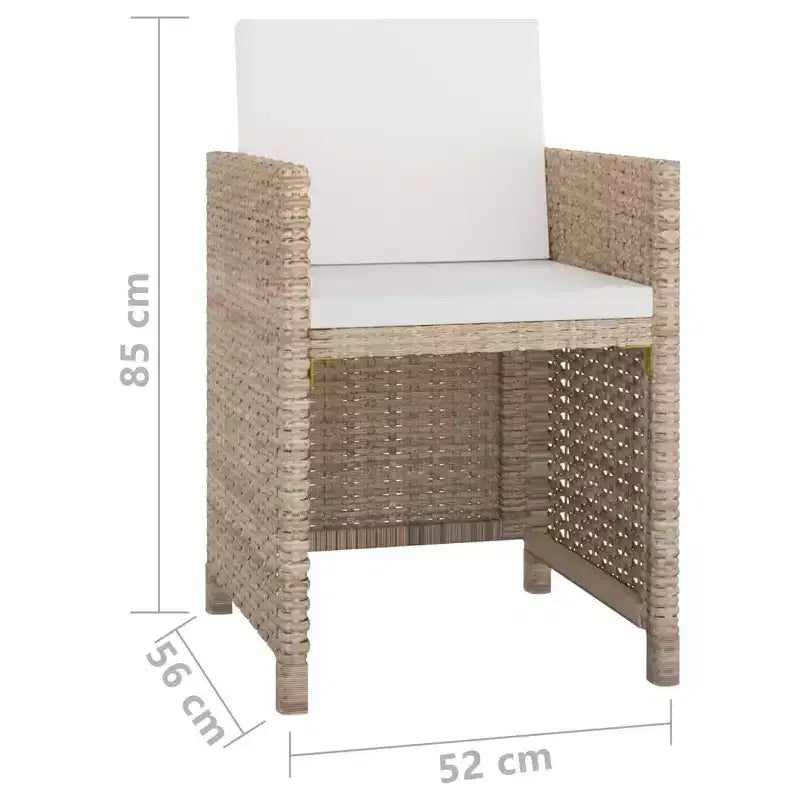 vidaXL Ensemble de salle à manger d'extérieur avec coussins, table et chaises, 13 pièces, en résine tressée