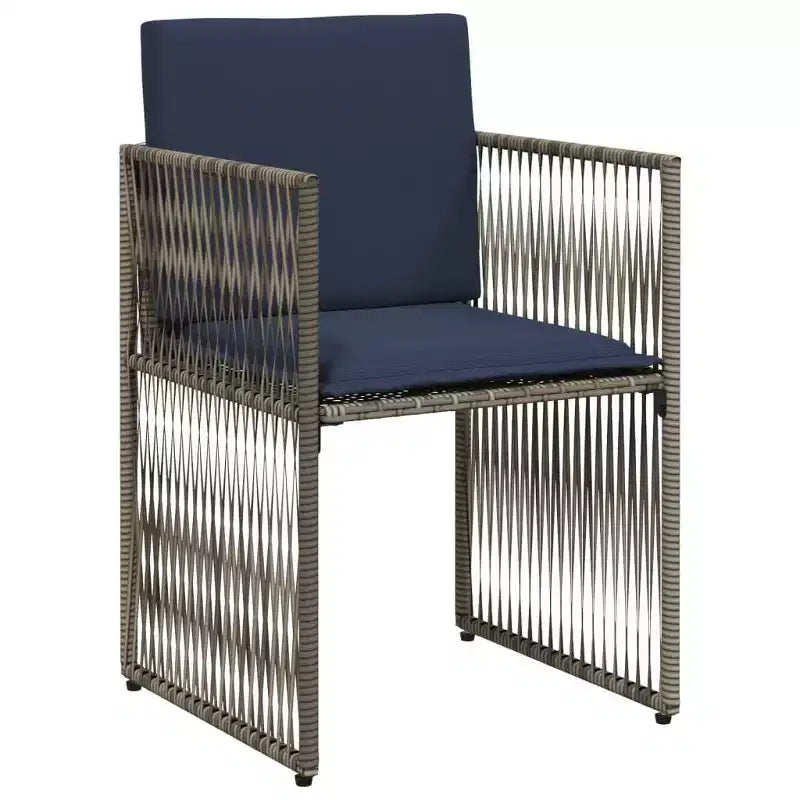 vidaXL Ensemble repas de jardin 7 pièces en résine tressée avec coussins Marron/Gris/Noir