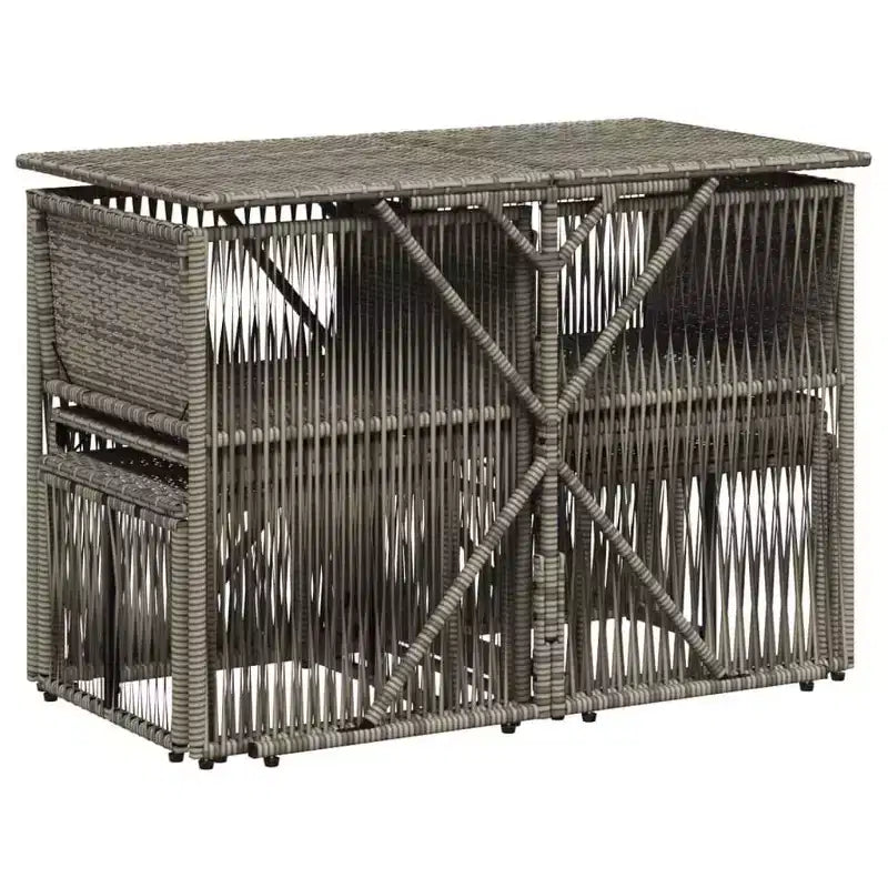 vidaXL Ensemble repas de jardin 7 pièces en résine tressée avec coussins Marron/Gris/Noir