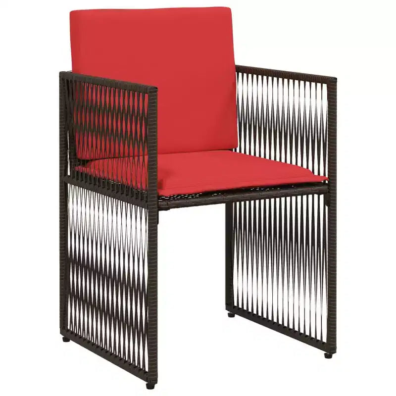 vidaXL Ensemble repas de jardin 7 pièces en résine tressée avec coussins Marron/Gris/Noir