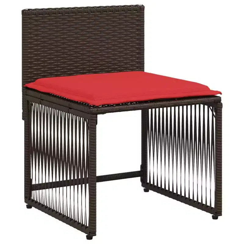 vidaXL Ensemble repas de jardin 7 pièces en résine tressée avec coussins Marron/Gris/Noir