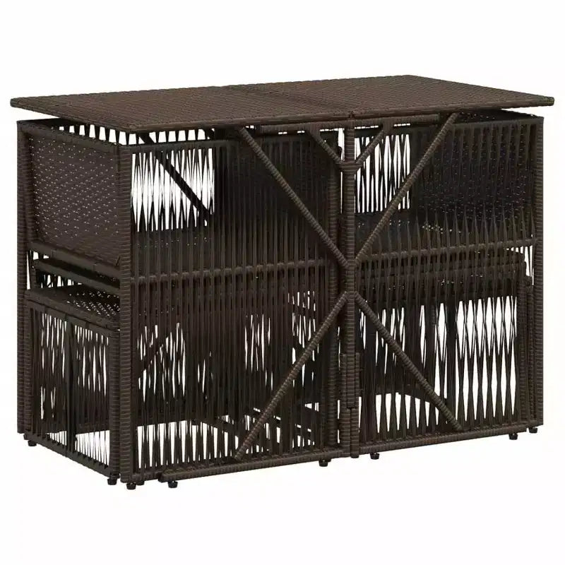 vidaXL Ensemble repas de jardin 7 pièces en résine tressée avec coussins Marron/Gris/Noir