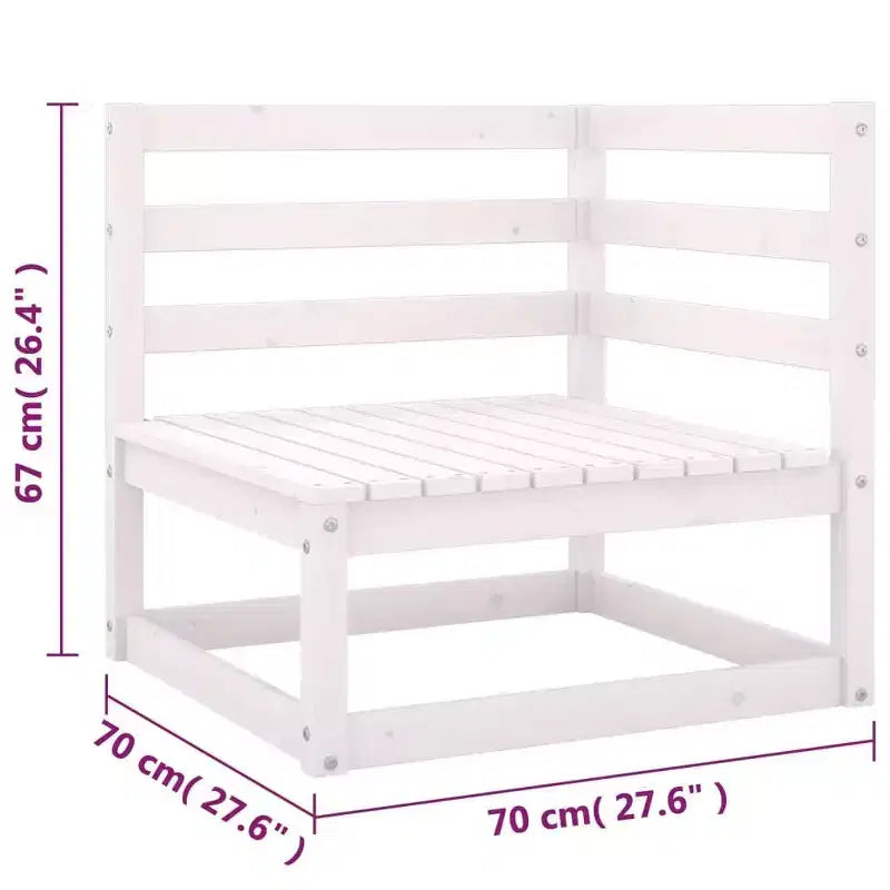 vidaXL Salon de jardin 8 pcs avec coussins Bois de pin massif Blanc Oui