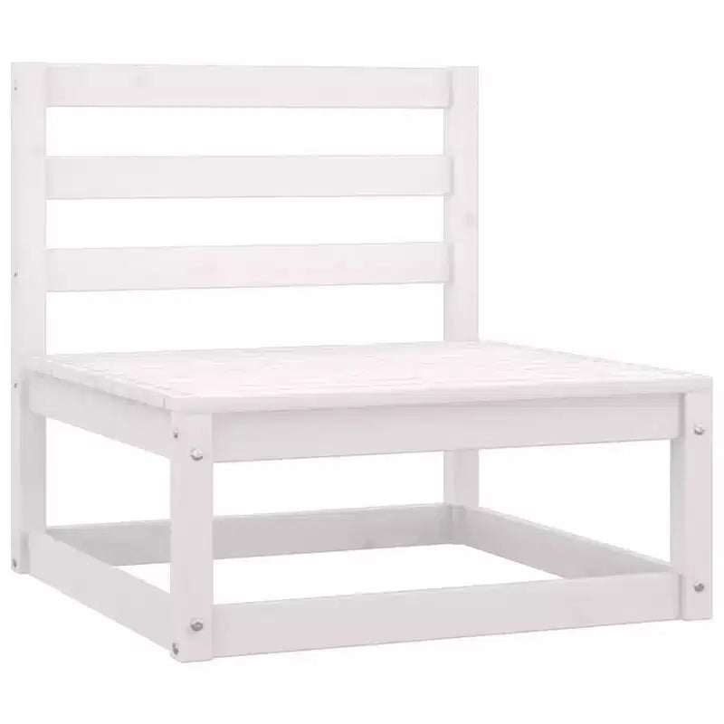 vidaXL Salon de jardin 8 pcs avec coussins Bois de pin massif Blanc Oui