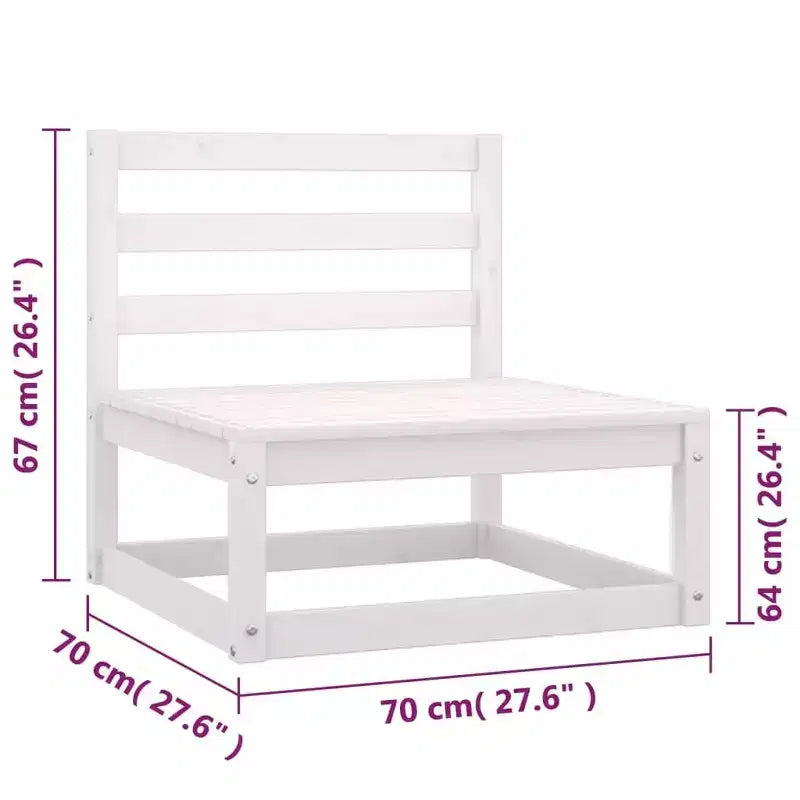 vidaXL Salon de jardin 8 pcs avec coussins Bois de pin massif Blanc Oui