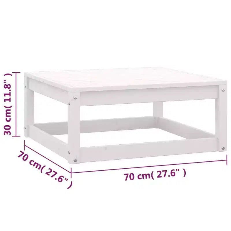 vidaXL Salon de jardin 8 pcs avec coussins Bois de pin massif Blanc Oui