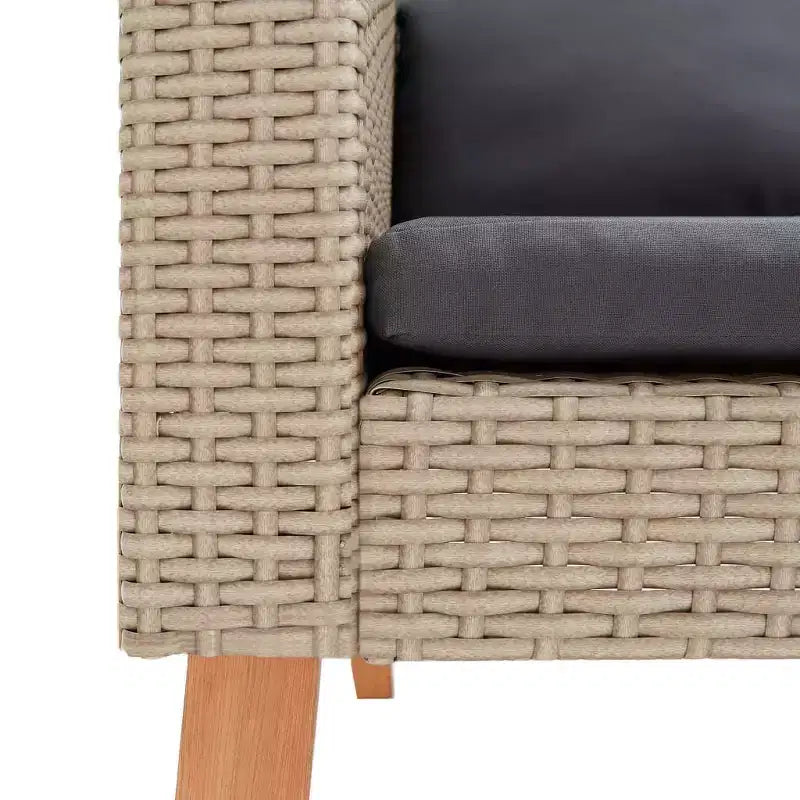 vidaXL Ensemble de canapés de jardin, canapé d'angle d'extérieur avec coussins, résine tressée