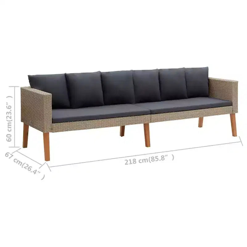 vidaXL Ensemble de canapés de jardin, canapé d'angle d'extérieur avec coussins, résine tressée