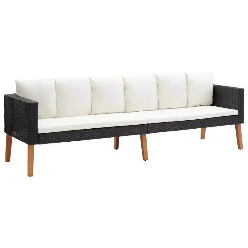 vidaXL Ensemble de canapés de jardin, canapé d'angle d'extérieur avec coussins, résine tressée