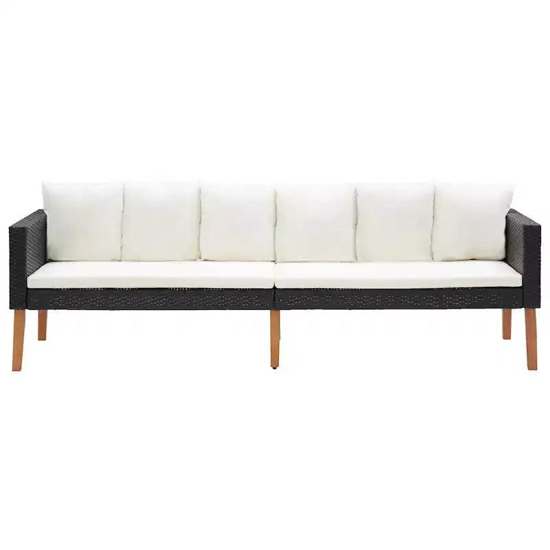 vidaXL Ensemble de canapés de jardin, canapé d'angle d'extérieur avec coussins, résine tressée