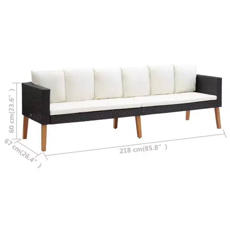 vidaXL Ensemble de canapés de jardin, canapé d'angle d'extérieur avec coussins, résine tressée