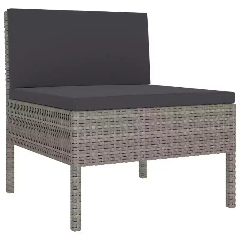 vidaXL Ensemble de canapés de jardin, canapé d'angle d'extérieur avec coussins, résine tressée