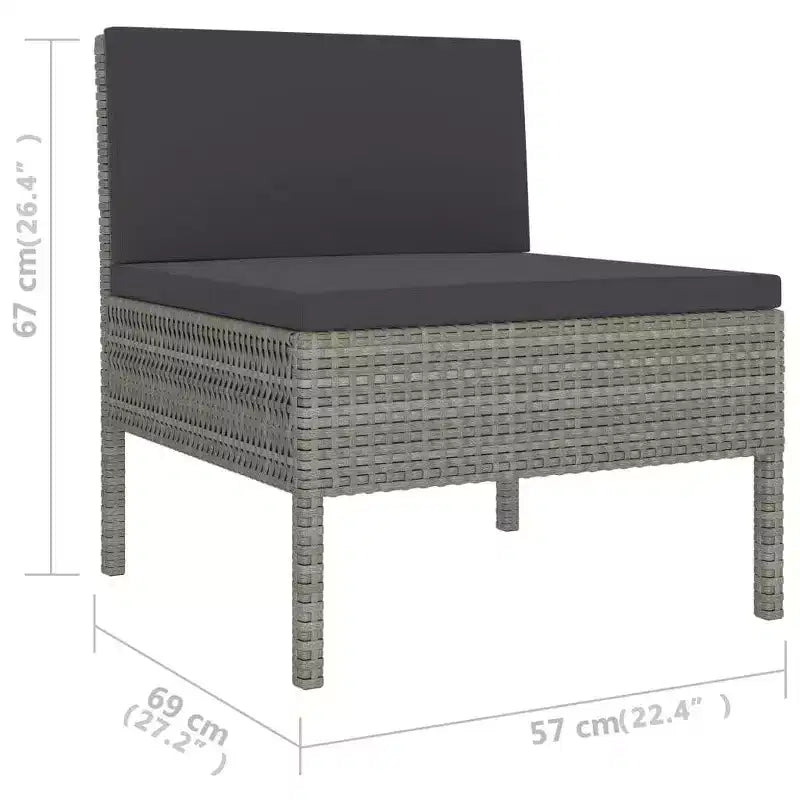 vidaXL Ensemble de canapés de jardin, canapé d'angle d'extérieur avec coussins, résine tressée