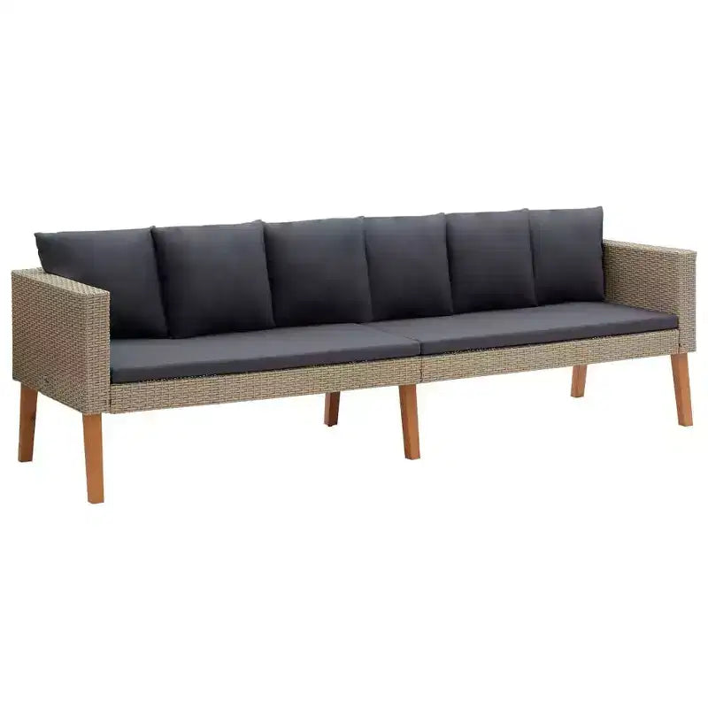 vidaXL Ensemble de canapés de jardin, canapé d'angle d'extérieur avec coussins, résine tressée