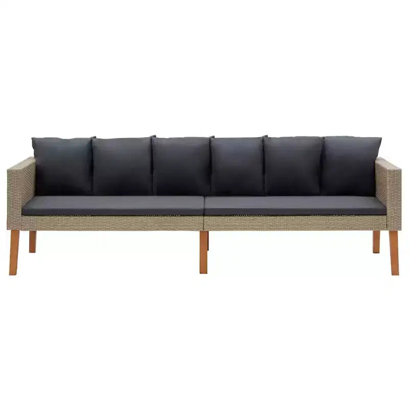 vidaXL Ensemble de canapés de jardin, canapé d'angle d'extérieur avec coussins, résine tressée