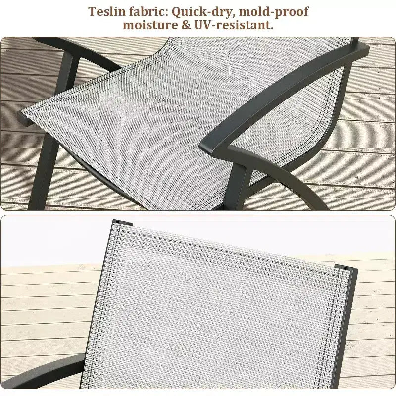 COZONY Chaises de patio en aluminium, cadre léger 100% réglable, dossier large, accoudoirs pour jardin, camping, piscine, plage, terrasse