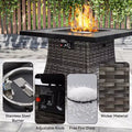 UPTIOT 7-Piece All-Weather Outdoor Fire Pit Set with 3-Seat Sofa, Chairs & Table