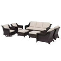 UPTIOT 7-Piece Outdoor Modular Set: 3-Seat Sofa, 2 Swivel Chairs, 2 Armchairs & 2 Ottomans