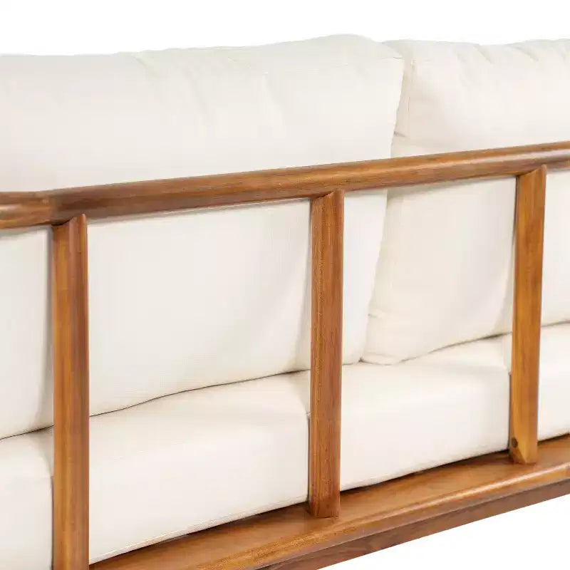 Christopher Knight Home Isamu Ensemble de conversation moderne 4 pièces en bois d'acacia avec coussins