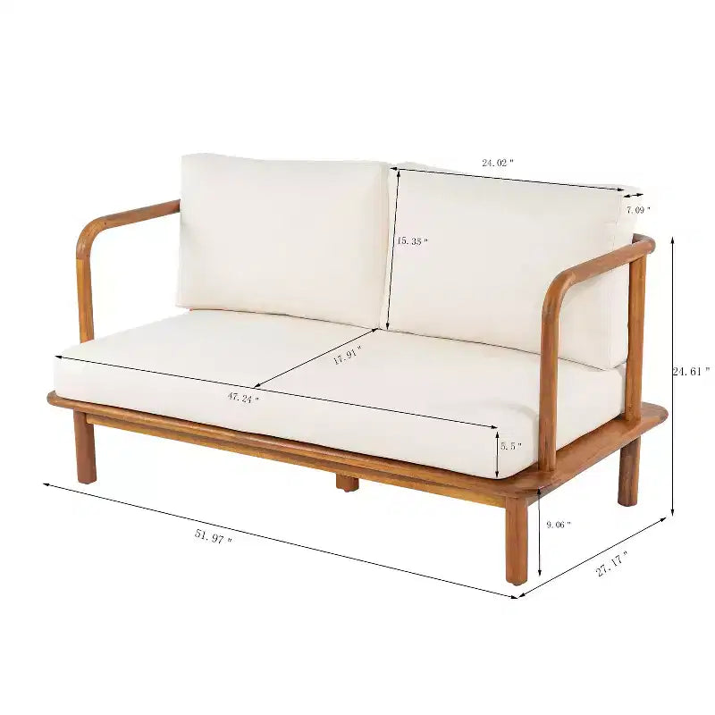 Christopher Knight Home Isamu Ensemble de conversation moderne 4 pièces en bois d'acacia avec coussins