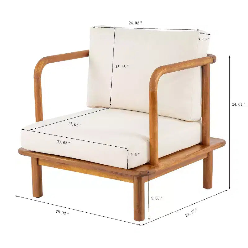 Christopher Knight Home Isamu Ensemble de conversation moderne 4 pièces en bois d'acacia avec coussins