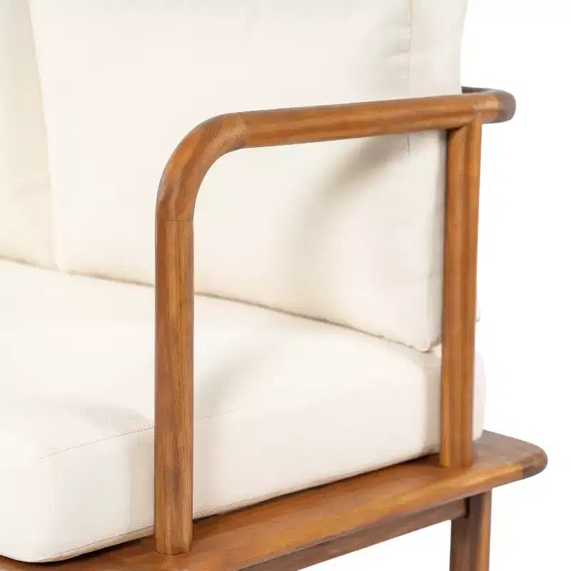 Christopher Knight Home Isamu Ensemble de conversation moderne 4 pièces en bois d'acacia avec coussins