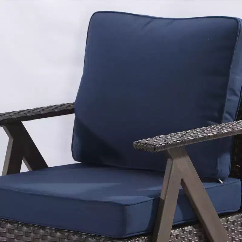 Ensemble de sièges d'extérieur UPTIOT 5 pièces : canapé 3 places, 2 fauteuils pivotants à bascule et 2 poufs pour un confort optimal sur votre terrasse