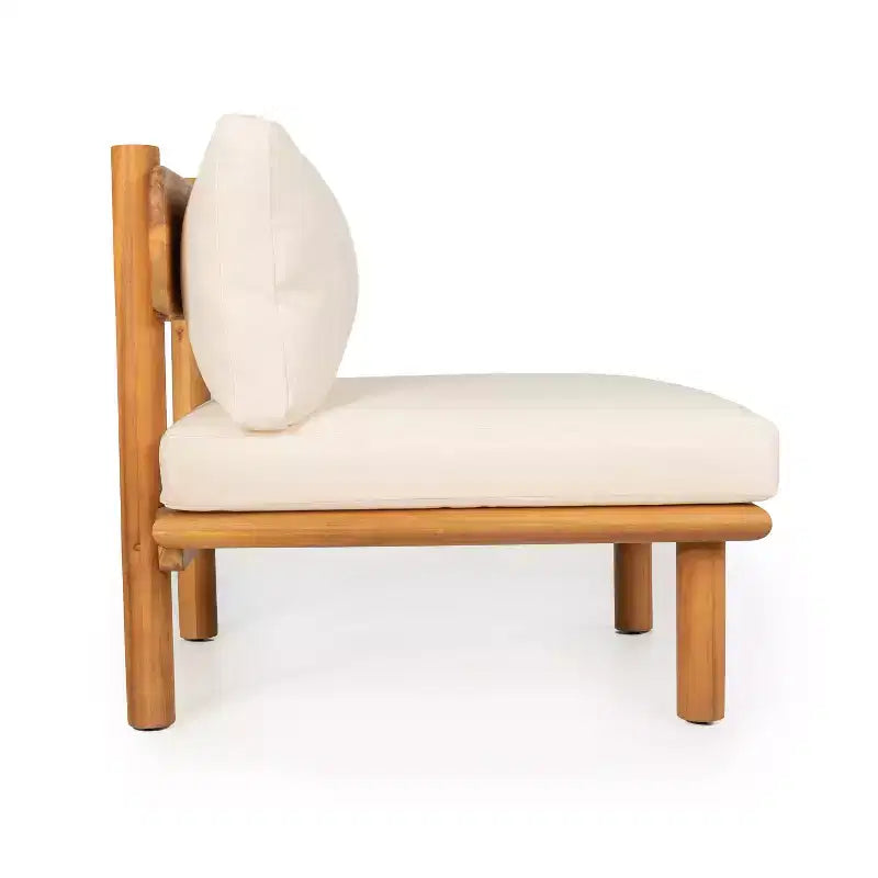 Ensemble de canapé d'extérieur moderne 4 pièces en bois d'acacia avec coussins épais Christopher Knight Home Emma