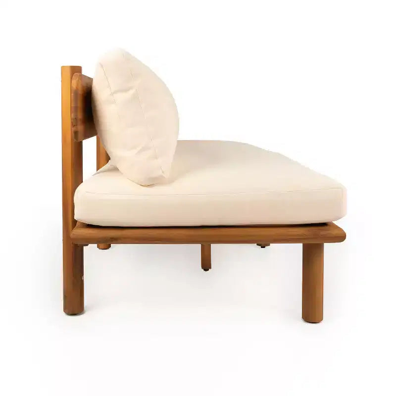Ensemble de canapé d'extérieur moderne 4 pièces en bois d'acacia avec coussins épais Christopher Knight Home Emma
