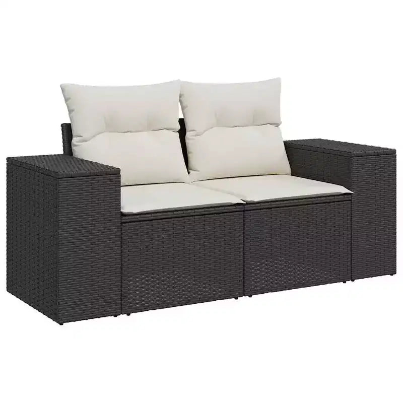 vidaXL Salon de jardin avec coussins 9 pièces résine tressée