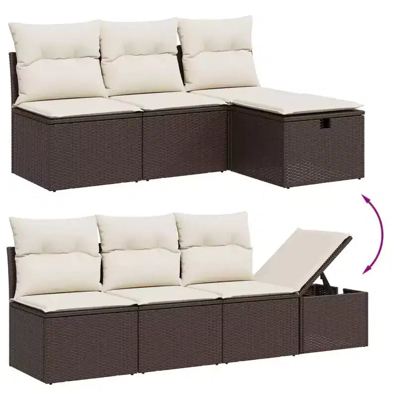 vidaXL Salon de jardin 8 pièces en résine tressée avec coussins