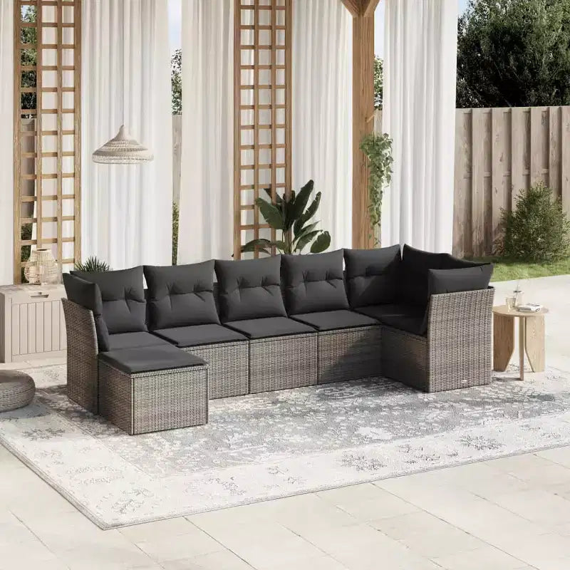 vidaXL Salon de jardin 8 pièces en résine tressée avec coussins