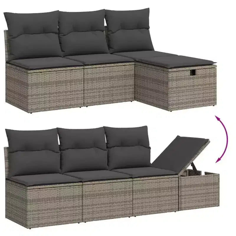 vidaXL Salon de jardin 8 pièces en résine tressée avec coussins