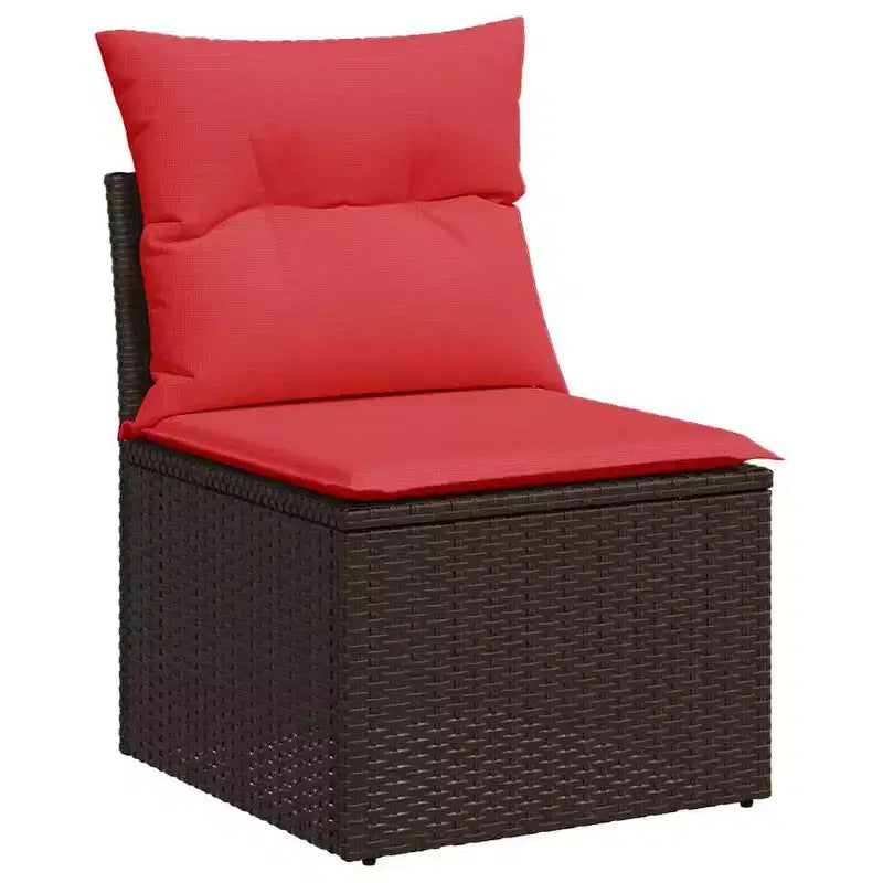 vidaXL Salon de jardin avec coussins en résine tressée et acacia